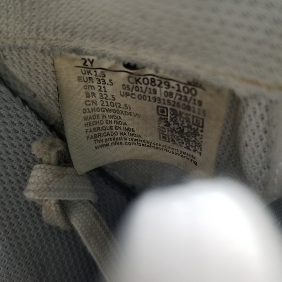 NIKE AIR FORCE 1 SHOES kids SIZE 2Y WHITE WOLF GRAY PRESCHOOL - Picture 7 of 10